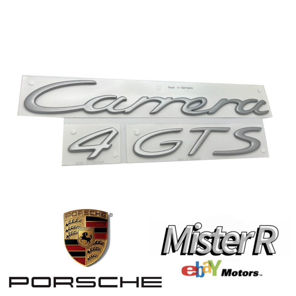 Porsche 911 997 • Carrera 4 GTS Script Rear Emblem • Satin Aluminum • #9975590370