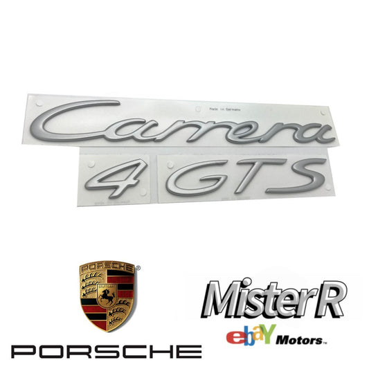 Porsche 911 997 • Carrera 4 GTS Script Rear Emblem • Satin Aluminum • #9975590370