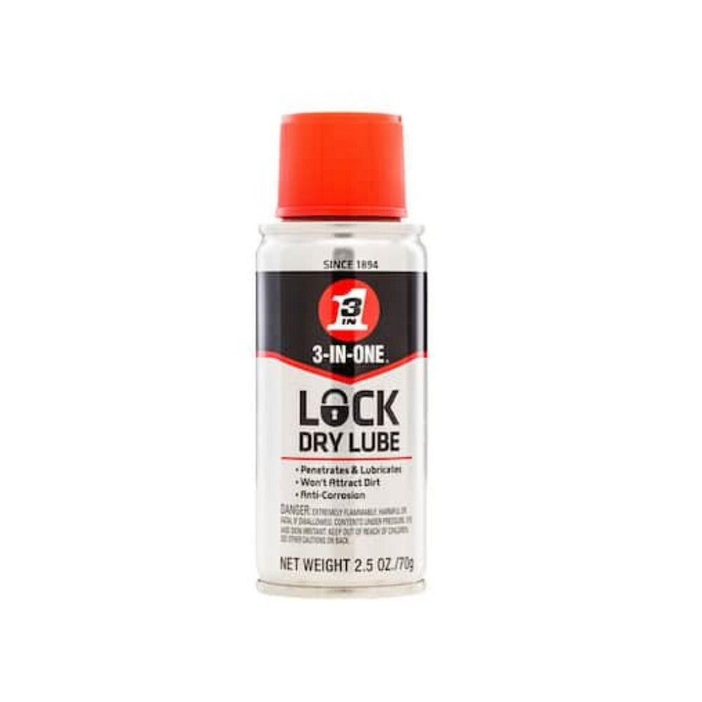 3-IN-ONE • Lock Dry Lube/Penetrant • Home Car Industrial Padlocks Locks • 2.5 oz2
