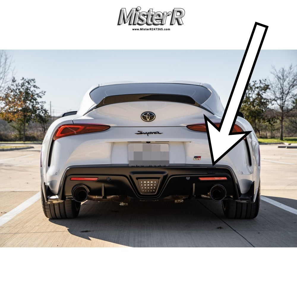 Toyota A90/A91 GR Supra • Rear Bumper Tow Hook Cover/Cap • Black • #52161-WAA021