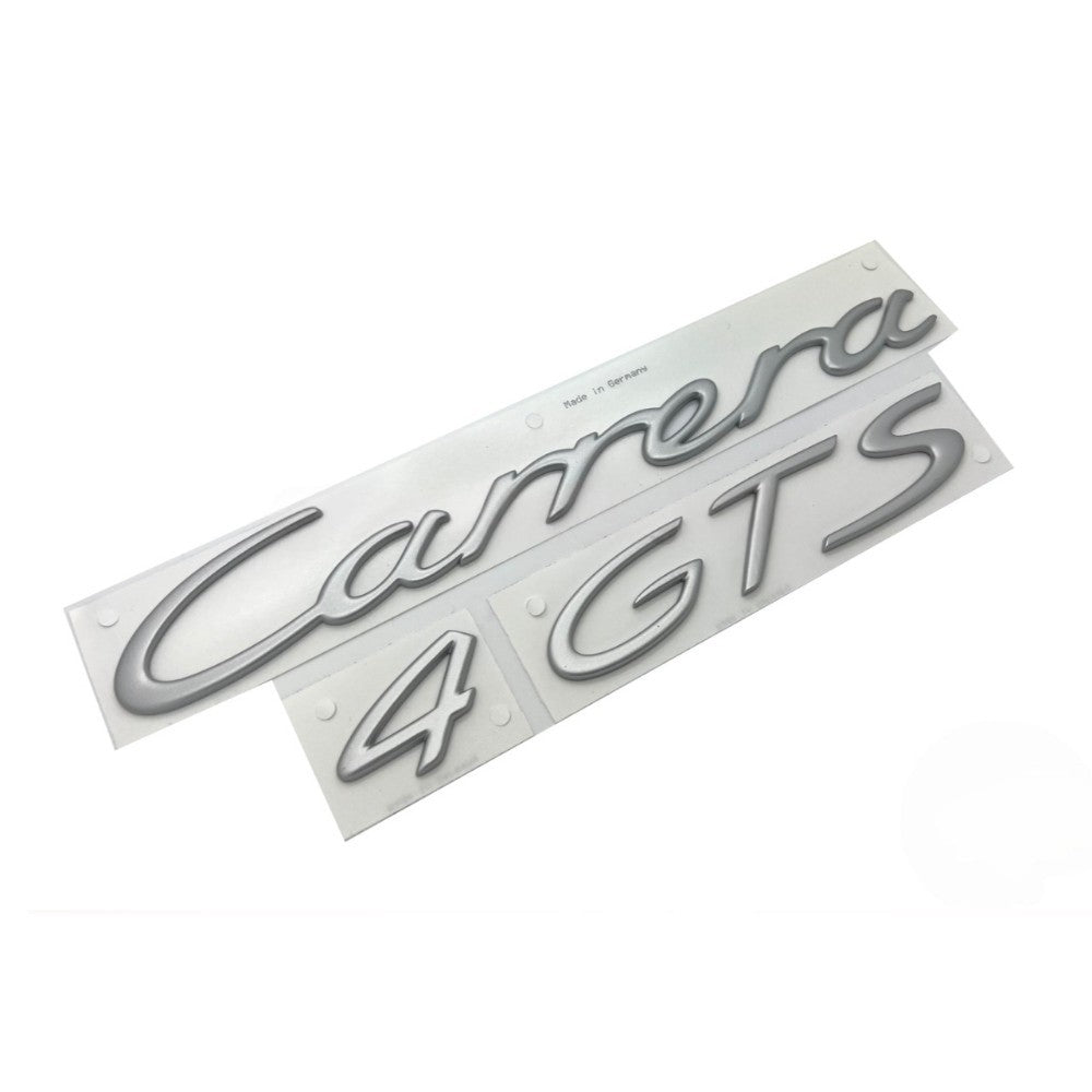 Porsche 911 997 • Carrera 4 GTS Script Rear Emblem • Satin Aluminum • #9975590371