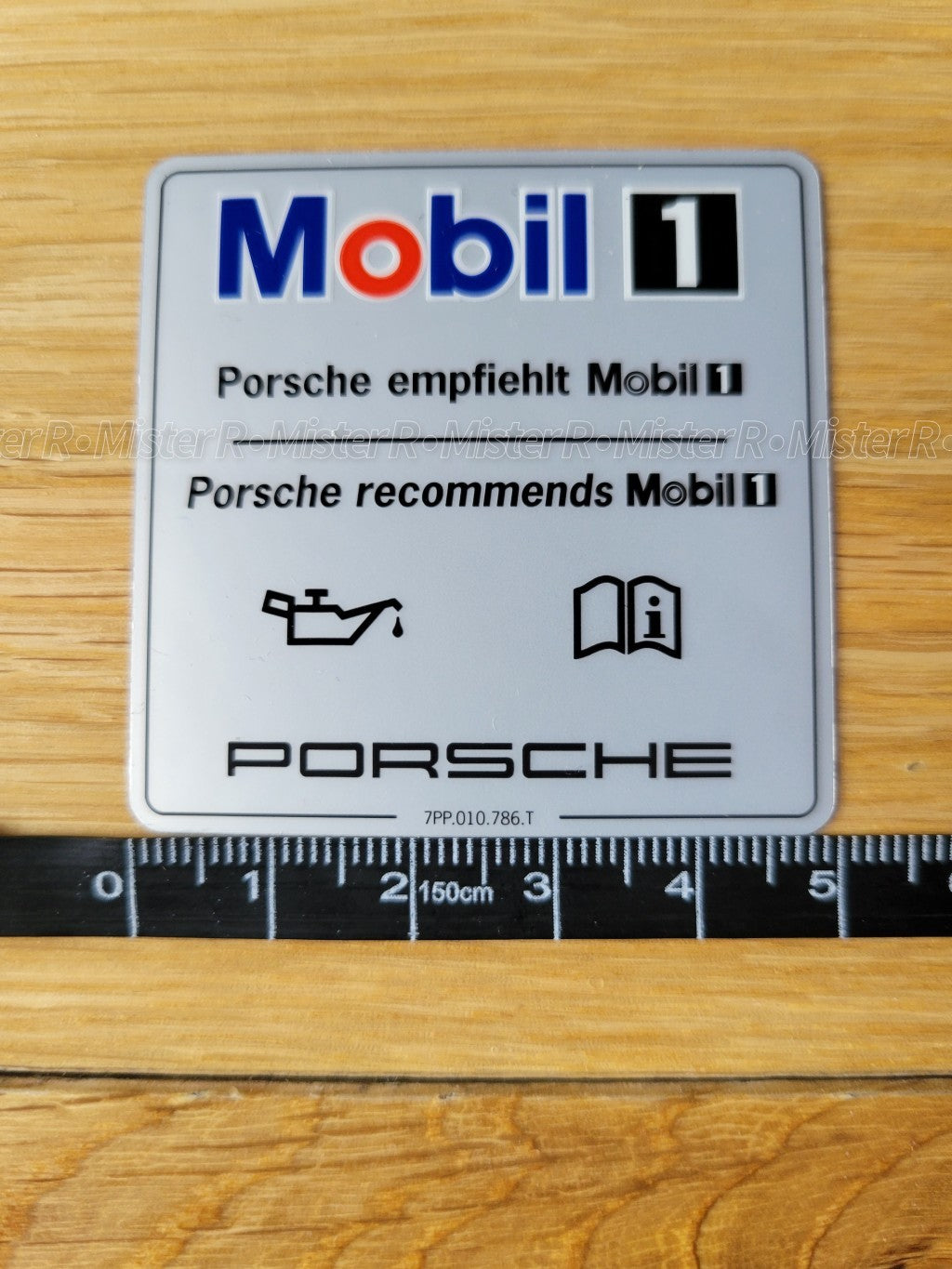 Porsche • Engine Oil Specification Decal/Label • Mobil 1 Sticker • #7PP010786T3