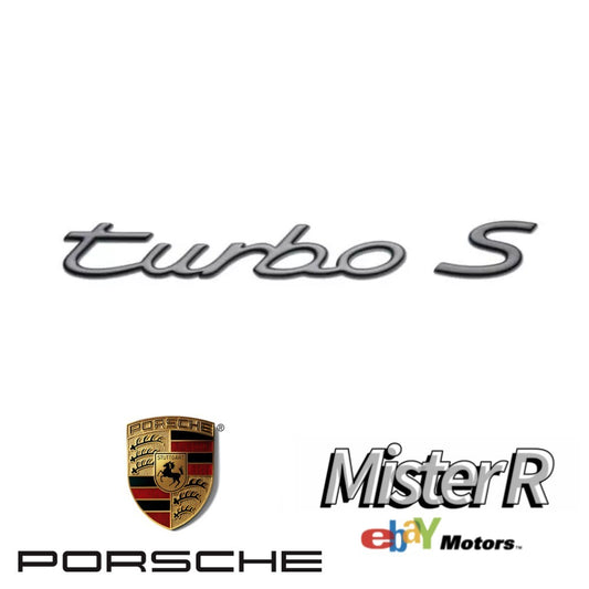 Porsche 993 • Turbo S Script Emblem • Titanium • Genuine OE • #993559982000