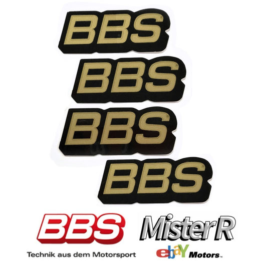 BBS Wheels • Gold/Black Lip Decals • 50th Anniversary • Set of 4 Vinyl Stickers0