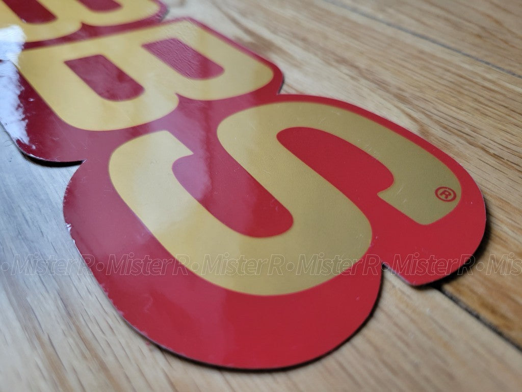 BBS Wheels • Gold/Red Logo Decals • 50th Anniversary • Set of 2 Vinyl Stickers4