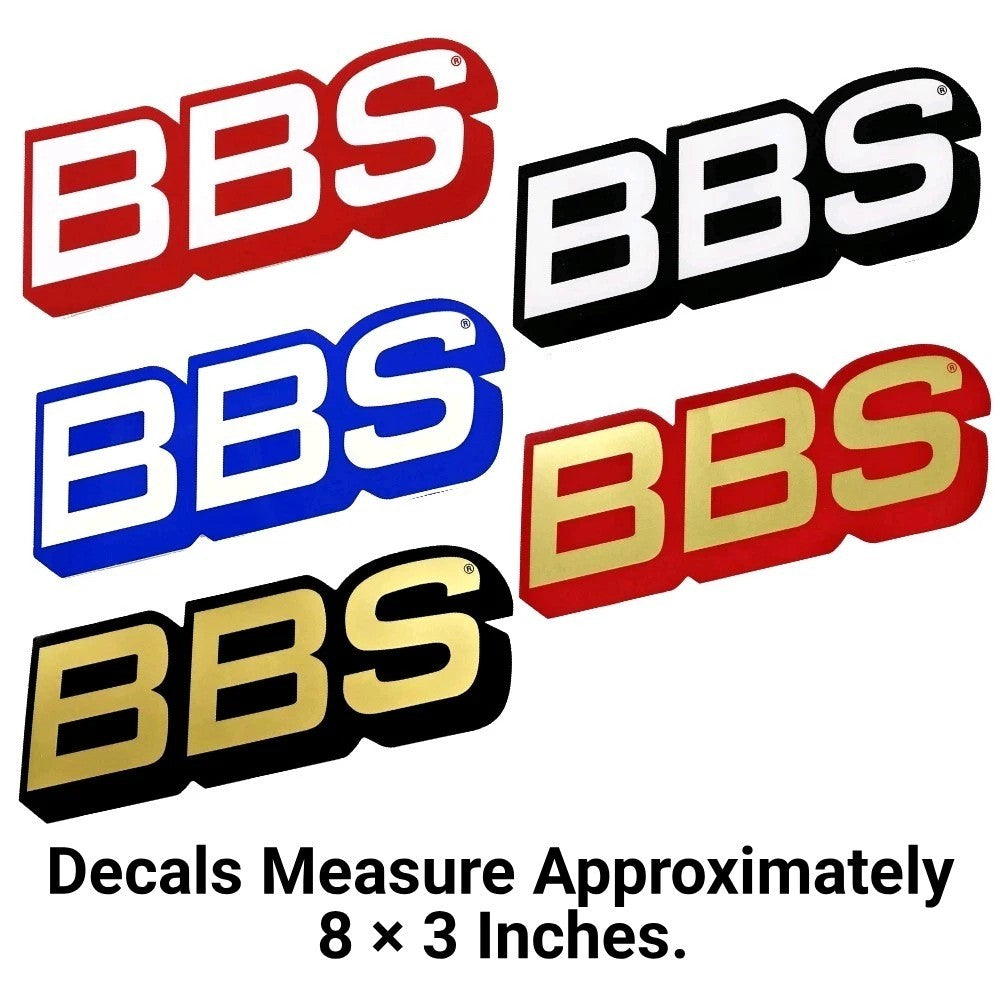 BBS Wheels • White/Blue Logo Decals • Original • Set of 2 Vinyl Stickers7