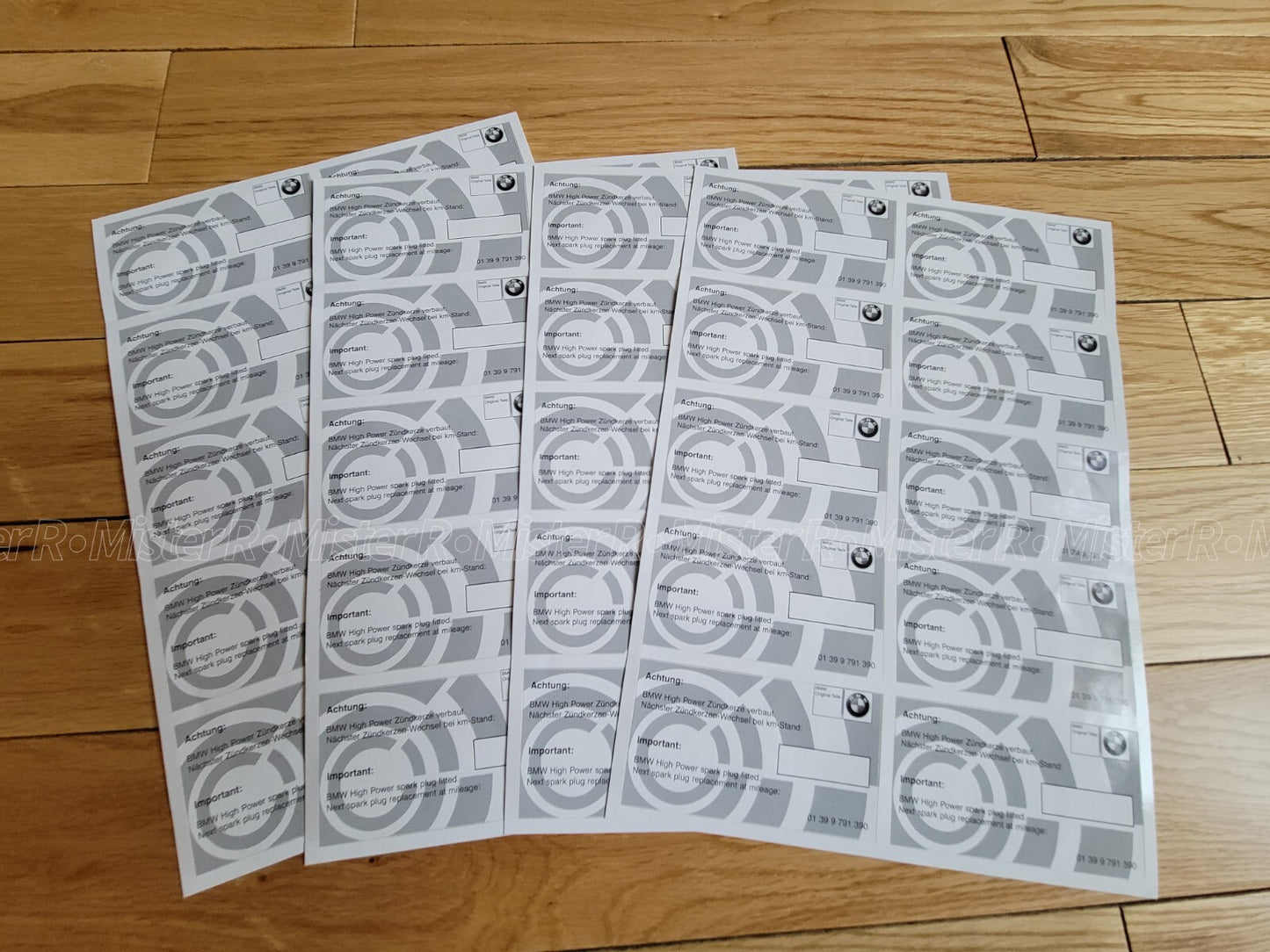 BMW Spark Plug Service Reminder Decal • OE Stickers/Label • #01399791390 ×16