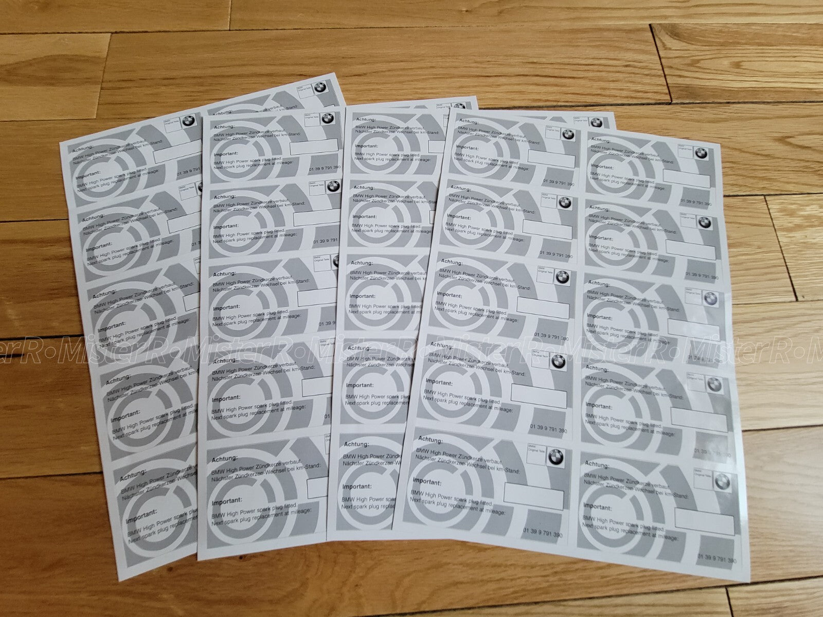 BMW Spark Plug Service Reminder Decal • OE Stickers/Label • #01399791390 ×16