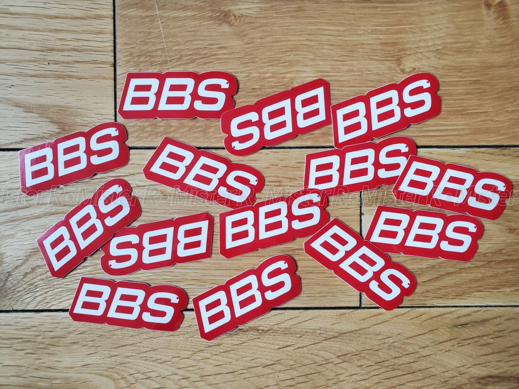 BBS Wheels • White/Red Lip Decals • Wheel/Rim Decal • Set of 12 Vinyl Stickers2