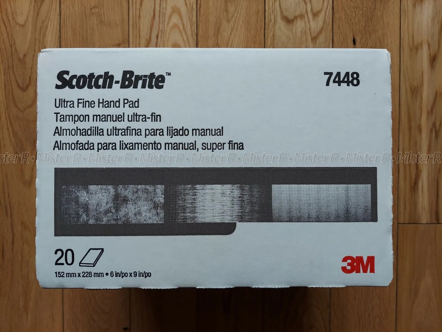 3M Scotch-Brite #7448 • Ultra Fine • Hand Sanding Scuffing Auto Grey - (5 Pads)2