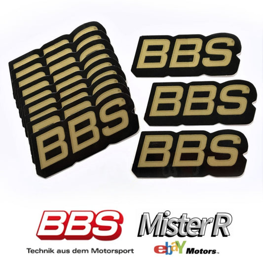 BBS Wheels • Gold/Black Lip Decals • 50th Anniversary • Set of 12 Vinyl Stickers0