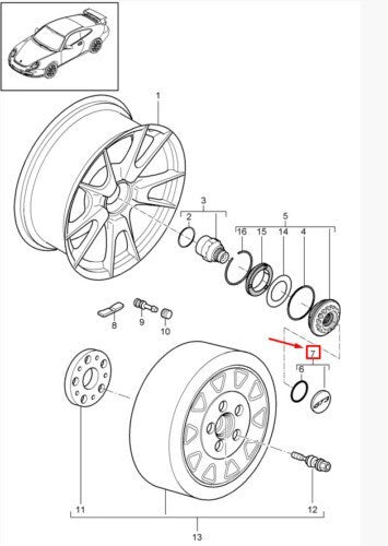Porsche 911 997 GT3 Center Cap • Center Lock Wheel • RS • #9973612079010