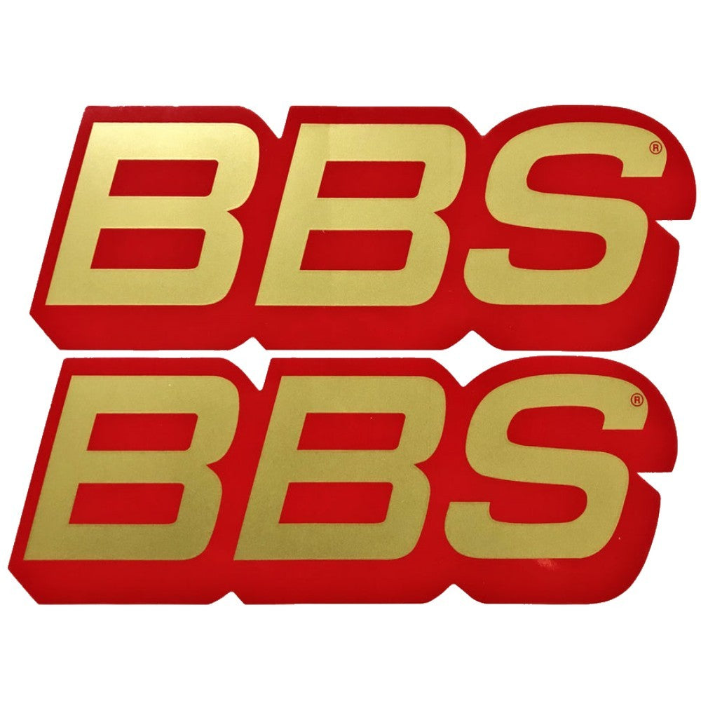 BBS Wheels • Gold/Red Logo Decals • 50th Anniversary • Set of 2 Vinyl Stickers5