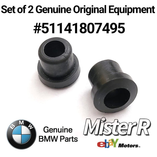 BMW Roundel Emblem Grommets • Black Rubber • Hood/Trunk • Genuine OE 511418074950