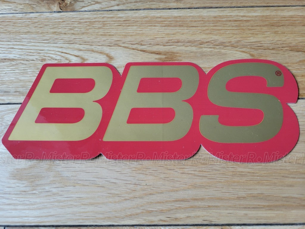 BBS Wheels • Gold/Red Logo Decals • 50th Anniversary • Set of 2 Vinyl Stickers2