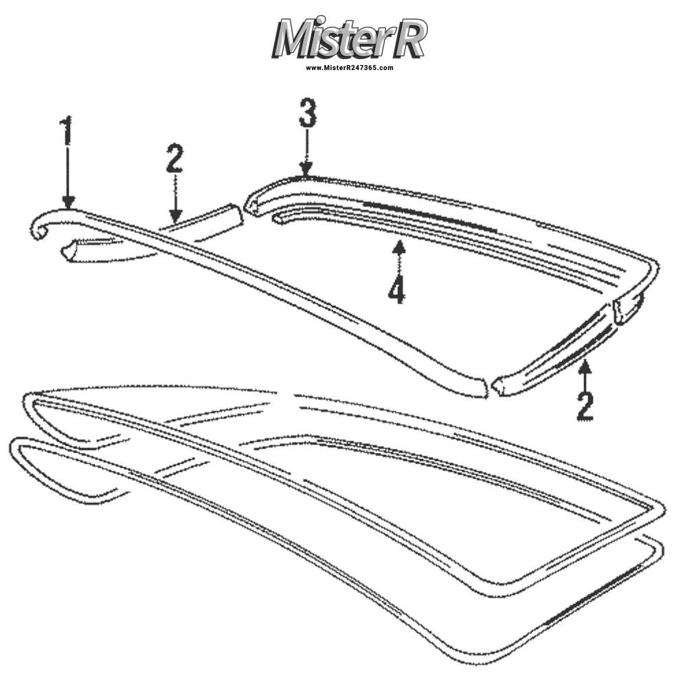 Porsche 924 944 968 • Window Frame Upper Molding/Trim • #477853313A1