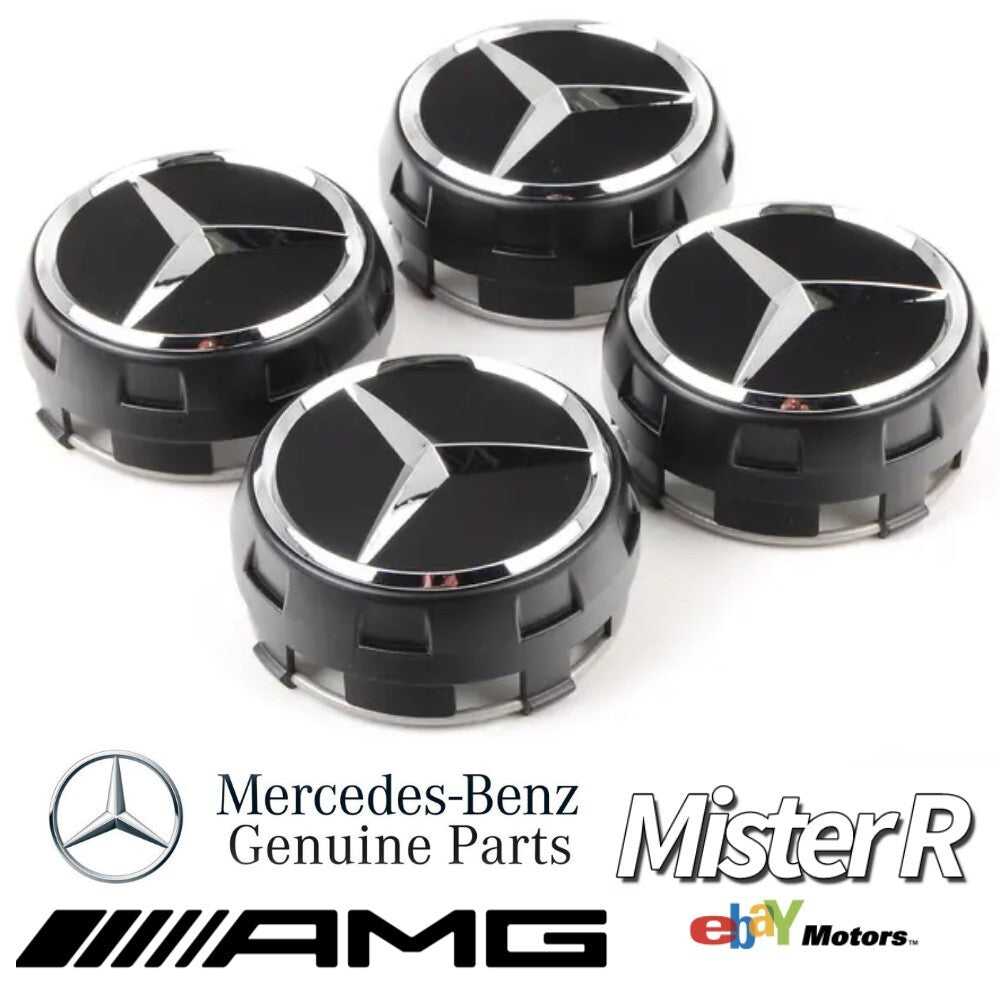 Mercedes-Benz • Black AMG Wheel Center Cap Set • W205 W213 • #A000400090092830