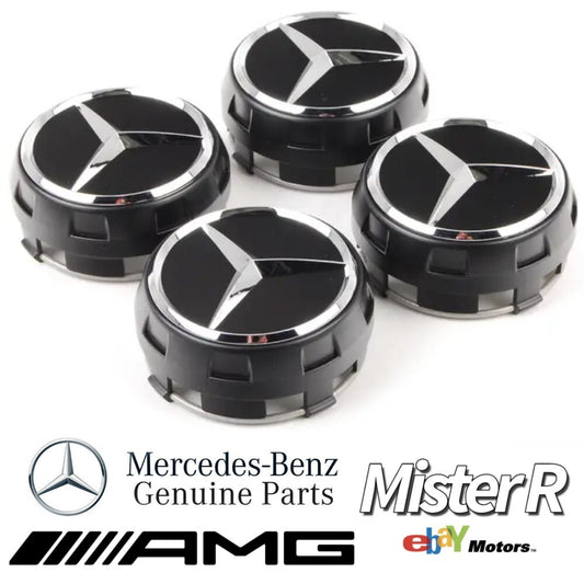 Mercedes-Benz • Black AMG Wheel Center Cap Set • W205 W213 • #A000400090092830