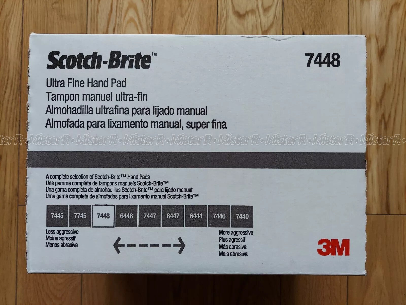 3M Scotch-Brite #7448 • Ultra Fine • Hand Sanding Scuffing Auto Grey - (5 Pads)3