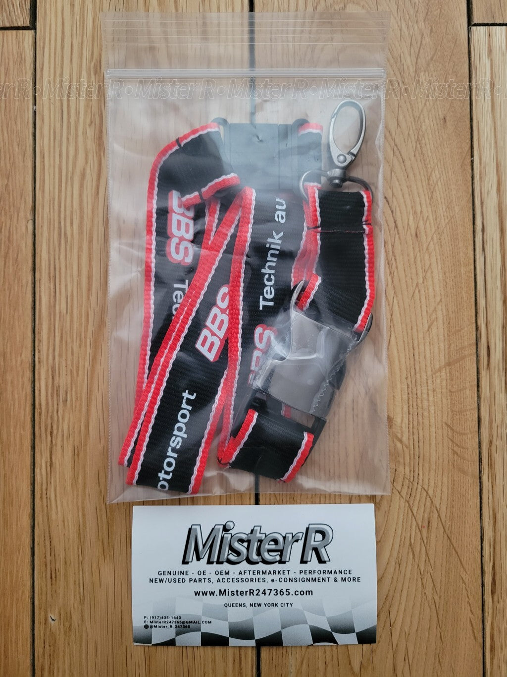 BBS Motorsport Logo Lanyard Keychain • Black-Red/White • Genuine BBS Wheels USA6