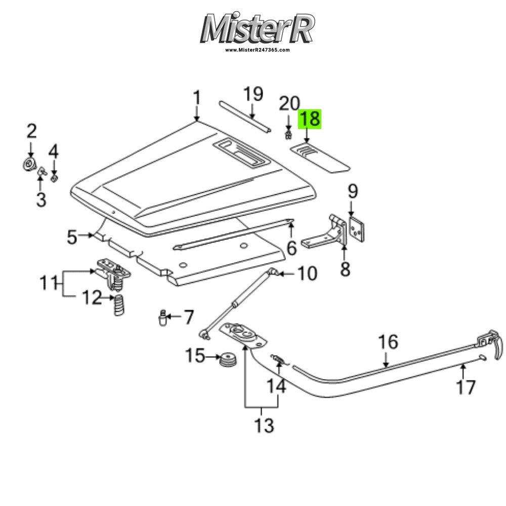 Mercedes-Benz W463 G-Wagon • Hood Vent/Grille • G550 G55 G65 AMG • #A463887012512