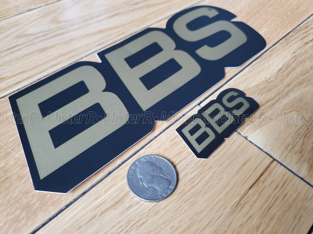 BBS Wheels • Gold/Black Lip Decals • 50th Anniversary • Set of 12 Vinyl Stickers5