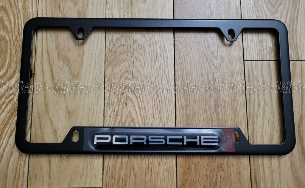 Porsche • Satin Black License Plate Frame • Genuine OE • #PNA702005002