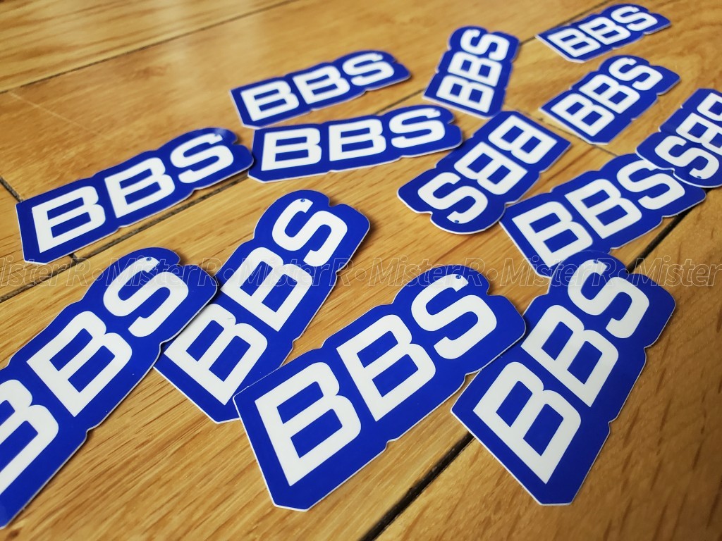 BBS Wheels • White/Blue Lip Decals • Wheel/Rim Decal • Set of 12 Vinyl Stickers3
