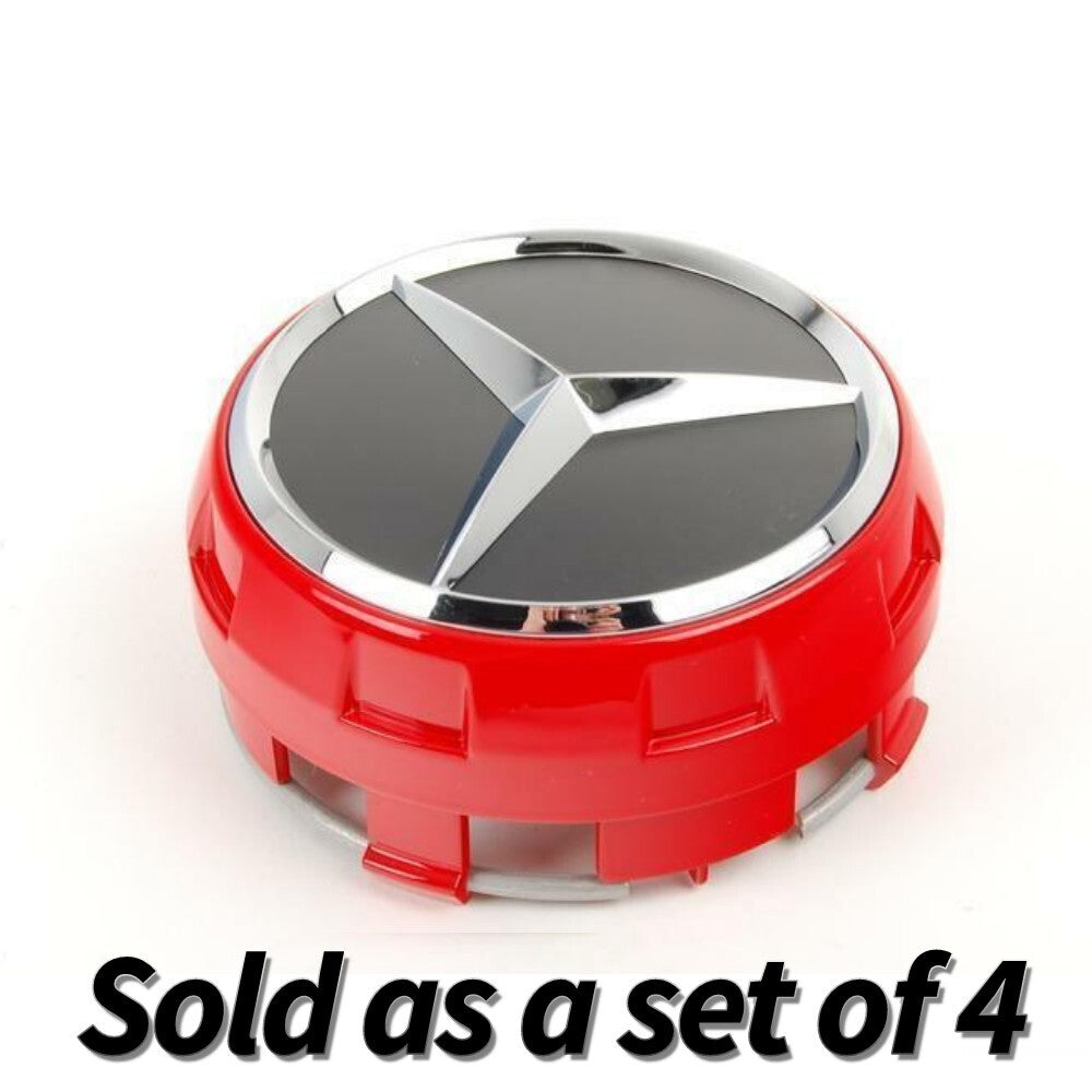 Mercedes-Benz • Red AMG Wheel Center Cap Set • W205 W213 • #A000400090035941