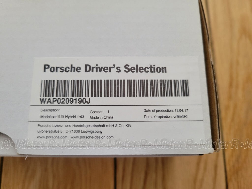 Porsche 919 Hybrid • 2017 Le Mans LMP1 • Spark 1:43 Scale Model • #WAP0209190J10