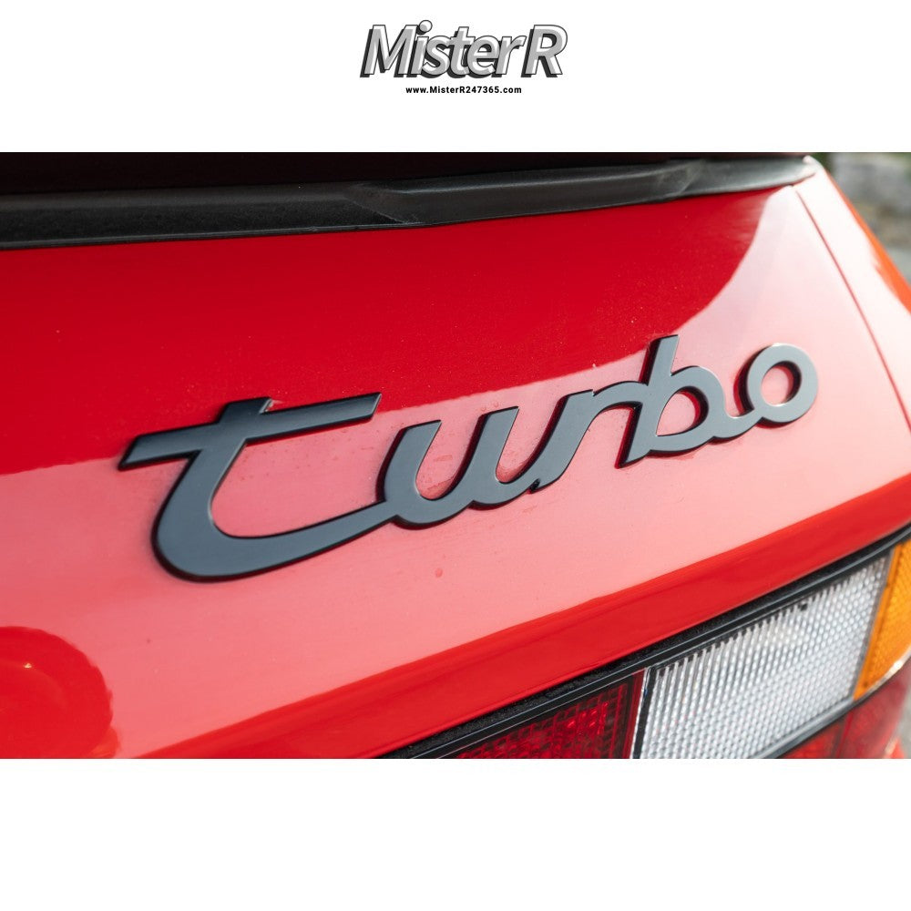 Porsche 944 • Turbo Script Emblem • Black • Genuine OE • #951559093003