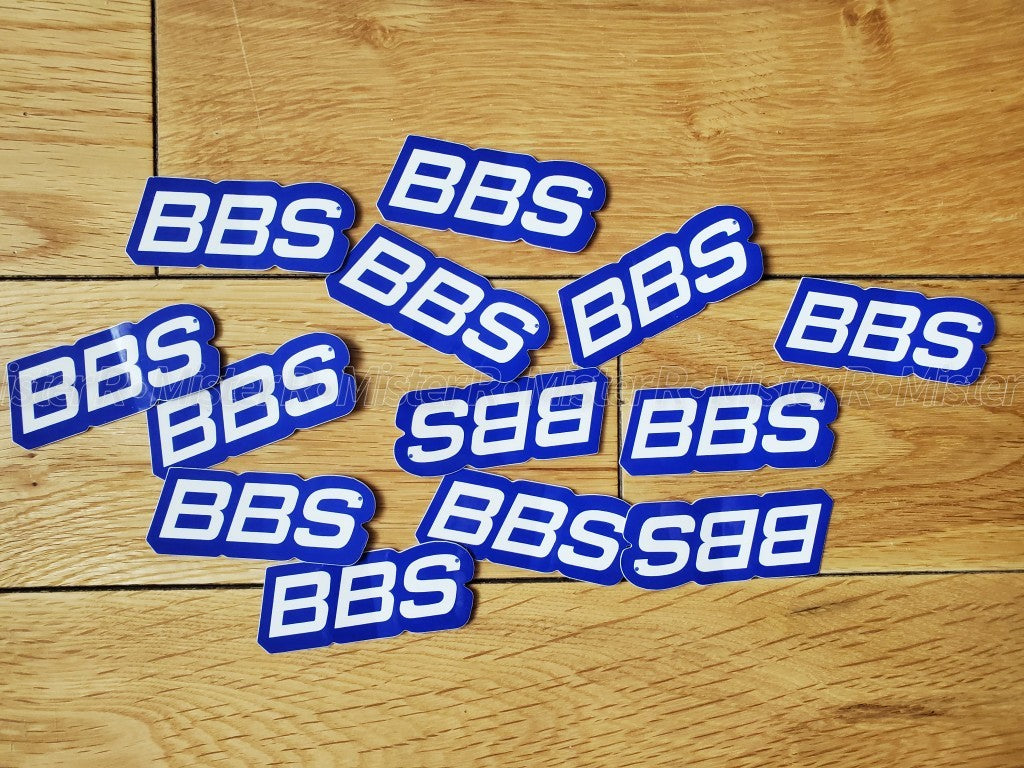 BBS Wheels • White/Blue Lip Decals • Wheel/Rim Decal • Set of 4 Vinyl Stickers2