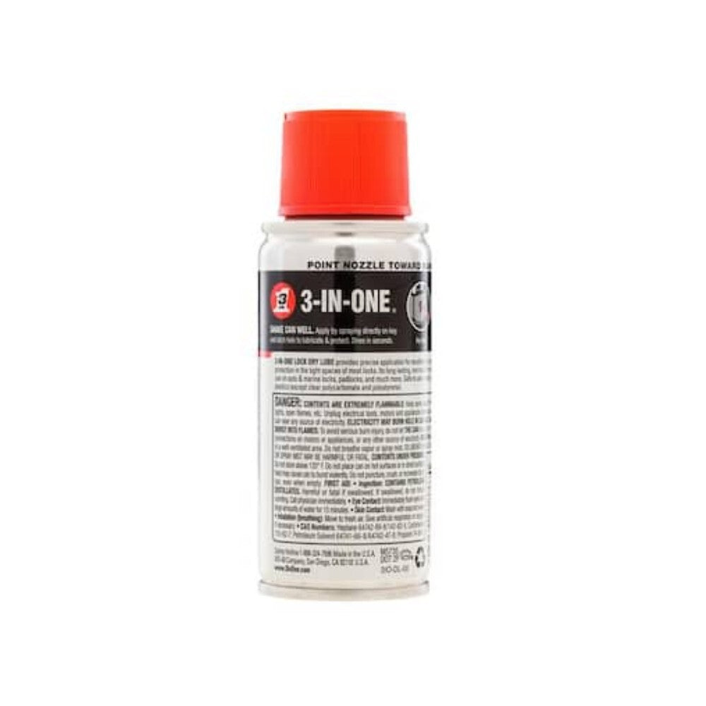 3-IN-ONE • Lock Dry Lube/Penetrant • Home Car Industrial Padlocks Locks • 2.5 oz3