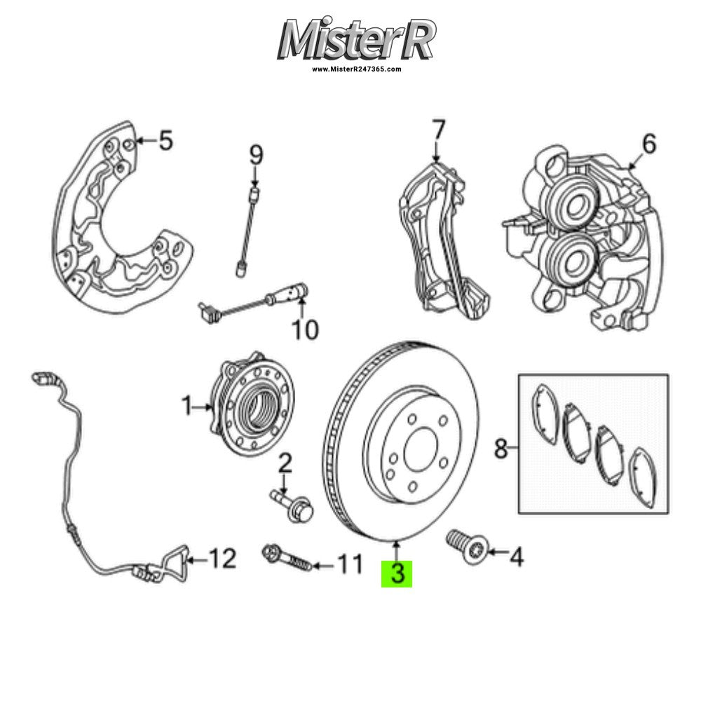 Mercedes-Benz GLE/GLS AMG • Compound Brake Rotor/Disc • Front Left #A167421360019