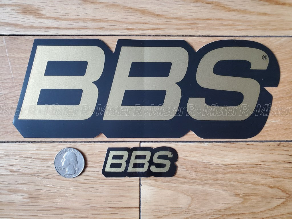 BBS Wheels • Gold/Black Lip Decals • 50th Anniversary • Set of 12 Vinyl Stickers4