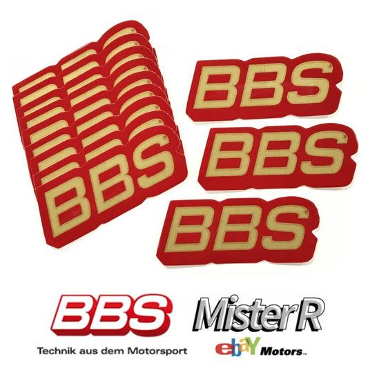 BBS Wheels • Gold/Red Lip Decals • 50th Anniversary • Set of 12 Vinyl Stickers0