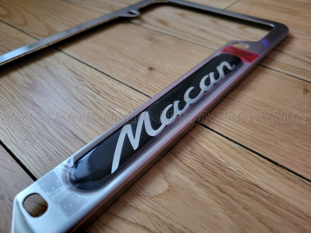 Porsche Macan • Brushed Silver License Plate Frame • Genuine OE • #PNA704006005