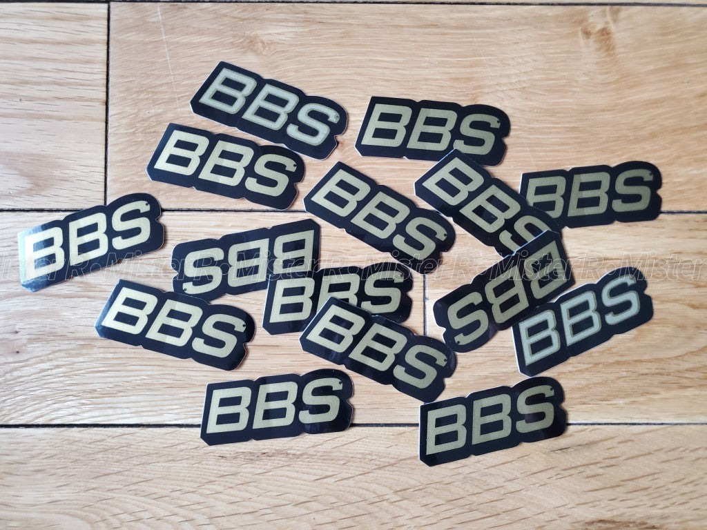 BBS Wheels • Gold/Black Lip Decals • 50th Anniversary • Set of 4 Vinyl Stickers2