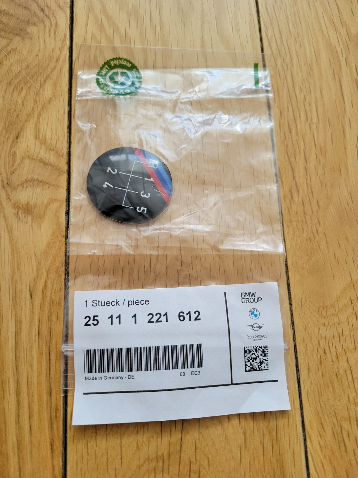 BMW Manual Transmission Shift Knob Emblem • M Tech E24 E30 E32 E34 #251112216124