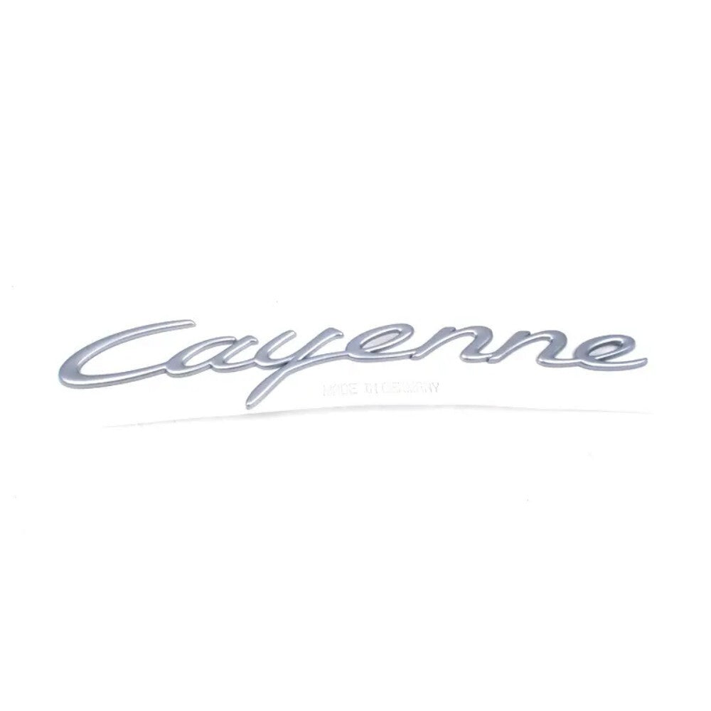 Porsche 955 • Cayenne Turbo Emblem Set • Satin Aluminum • 9PA • #955559038014W91