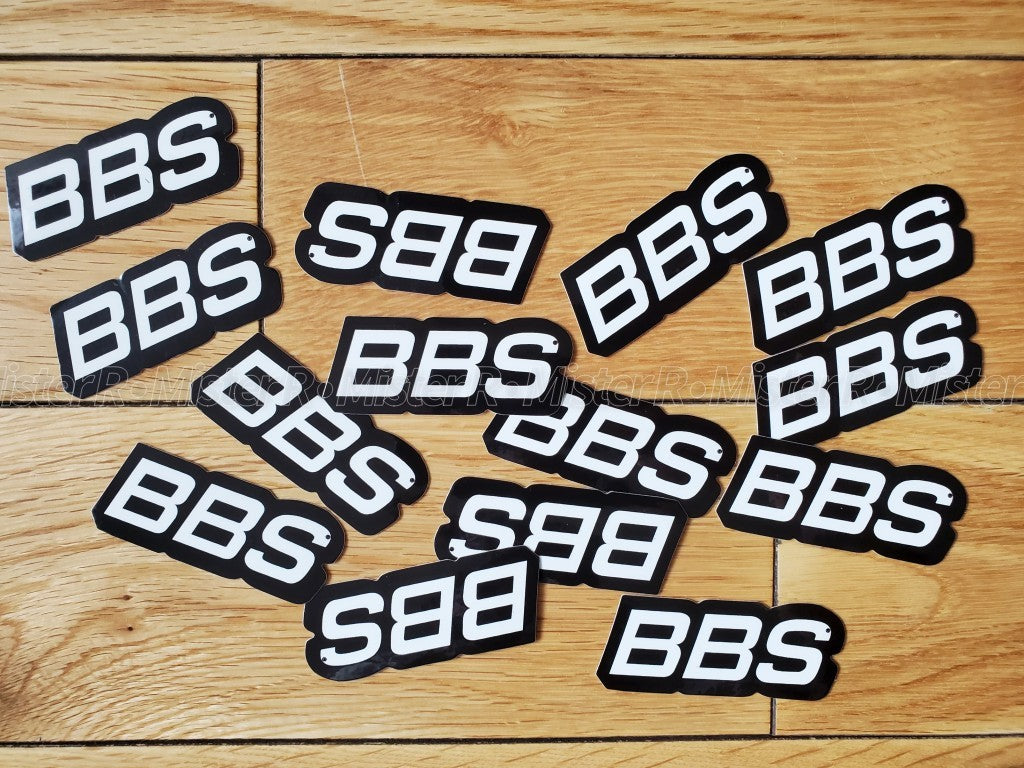 BBS Wheels • White/Black Lip Decals • Rim Wheel Decal • Set of 12 Vinyl Stickers2