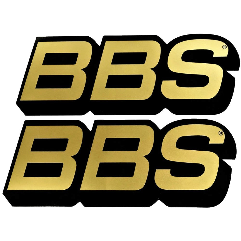 BBS Wheels • Gold/Black Logo Decals • 50th Anniversary • Set of 2 Vinyl Stickers6