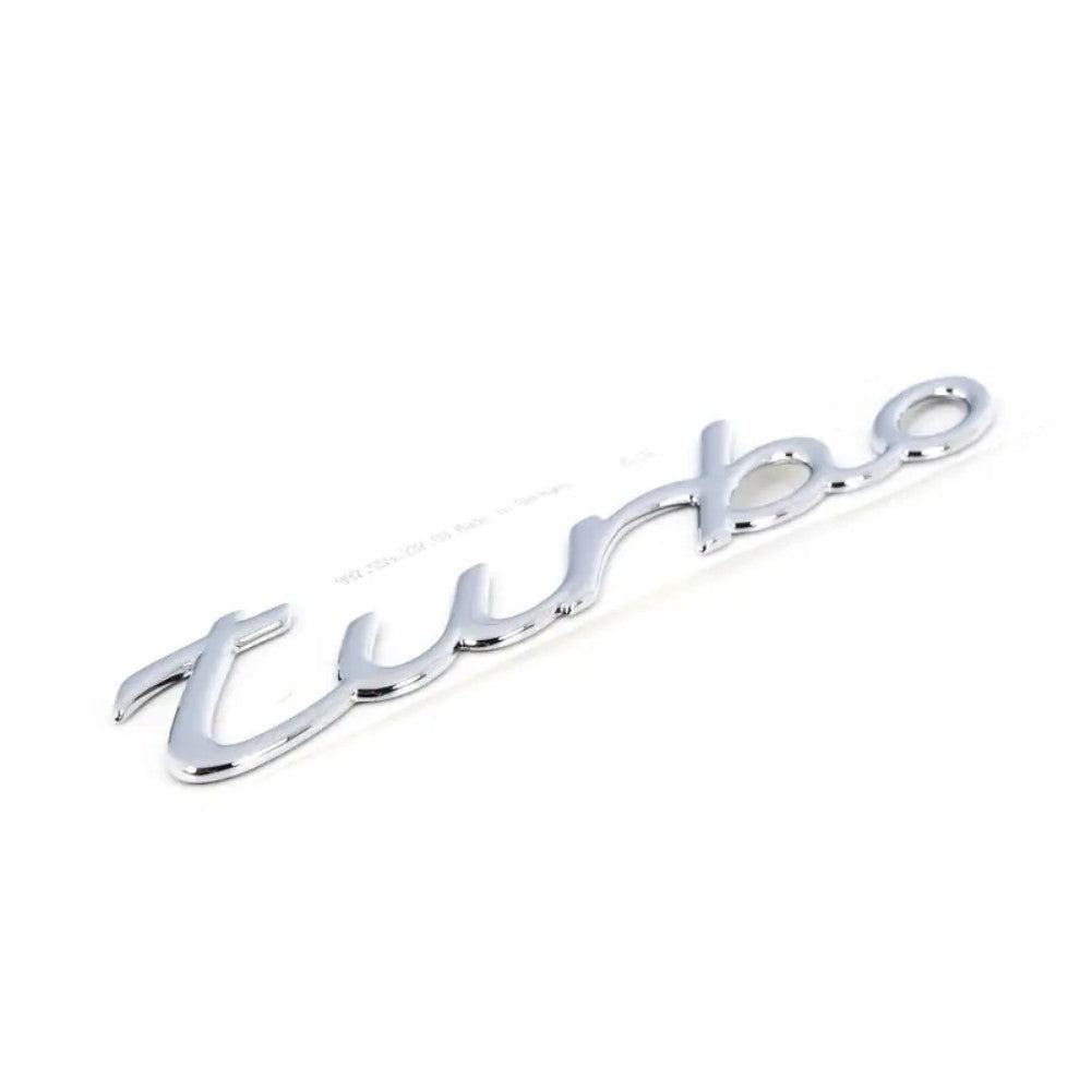 Porsche 911 997 • Turbo Script Rear Deck Emblem • Chrome Silver • #997559237031