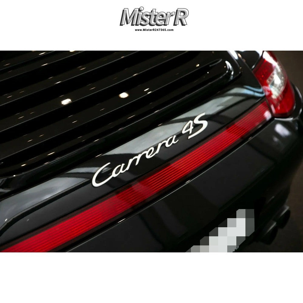Porsche 911 997 • Carrera 4S Script Rear Text Emblem Set • Satin Aluminum • C4S1