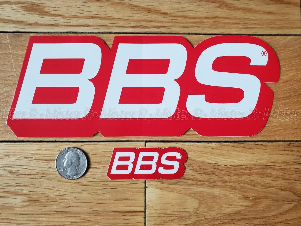BBS Wheels • White/Red Lip Decals • Wheel/Rim Decal • Set of 4 Vinyl Stickers4