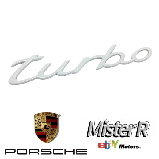 Porsche 997 • Turbo Script Emblem • Satin Aluminum • 911 • #997559984020