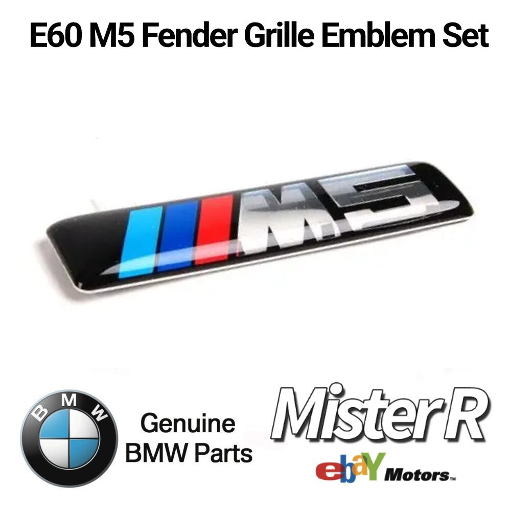 BMW • E60 M5 Fender Grille Emblem Set of 2 • Left/Right Genuine OE #511378983110