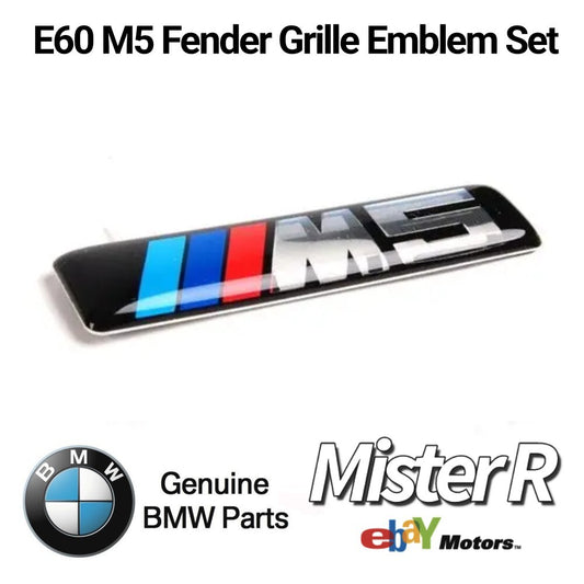 BMW • E60 M5 Fender Grille Emblem Set of 2 • Left/Right Genuine OE #511378983110