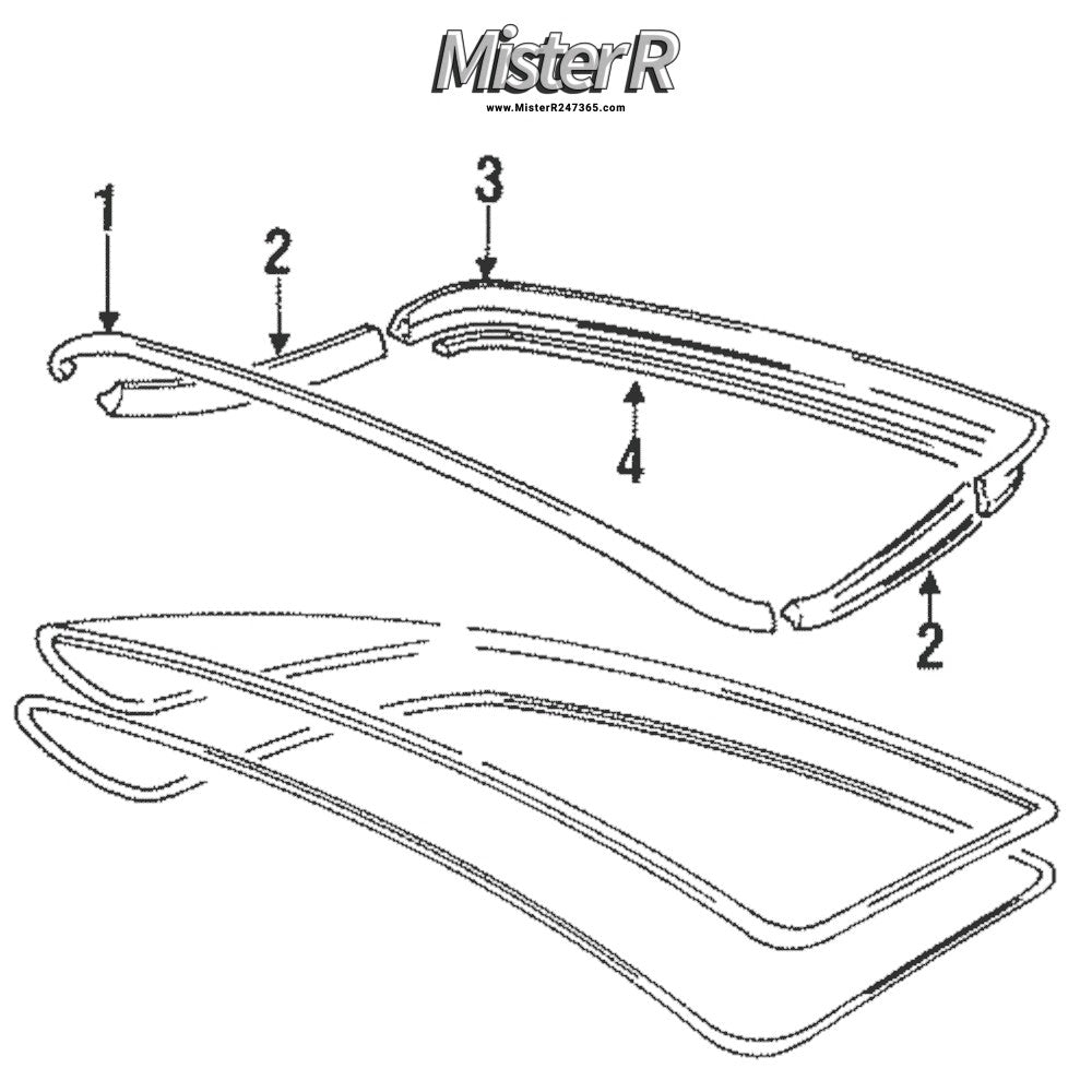 Porsche 944 • Rear Window Frame Side Molding Trim • Left/Driver • #937512557001