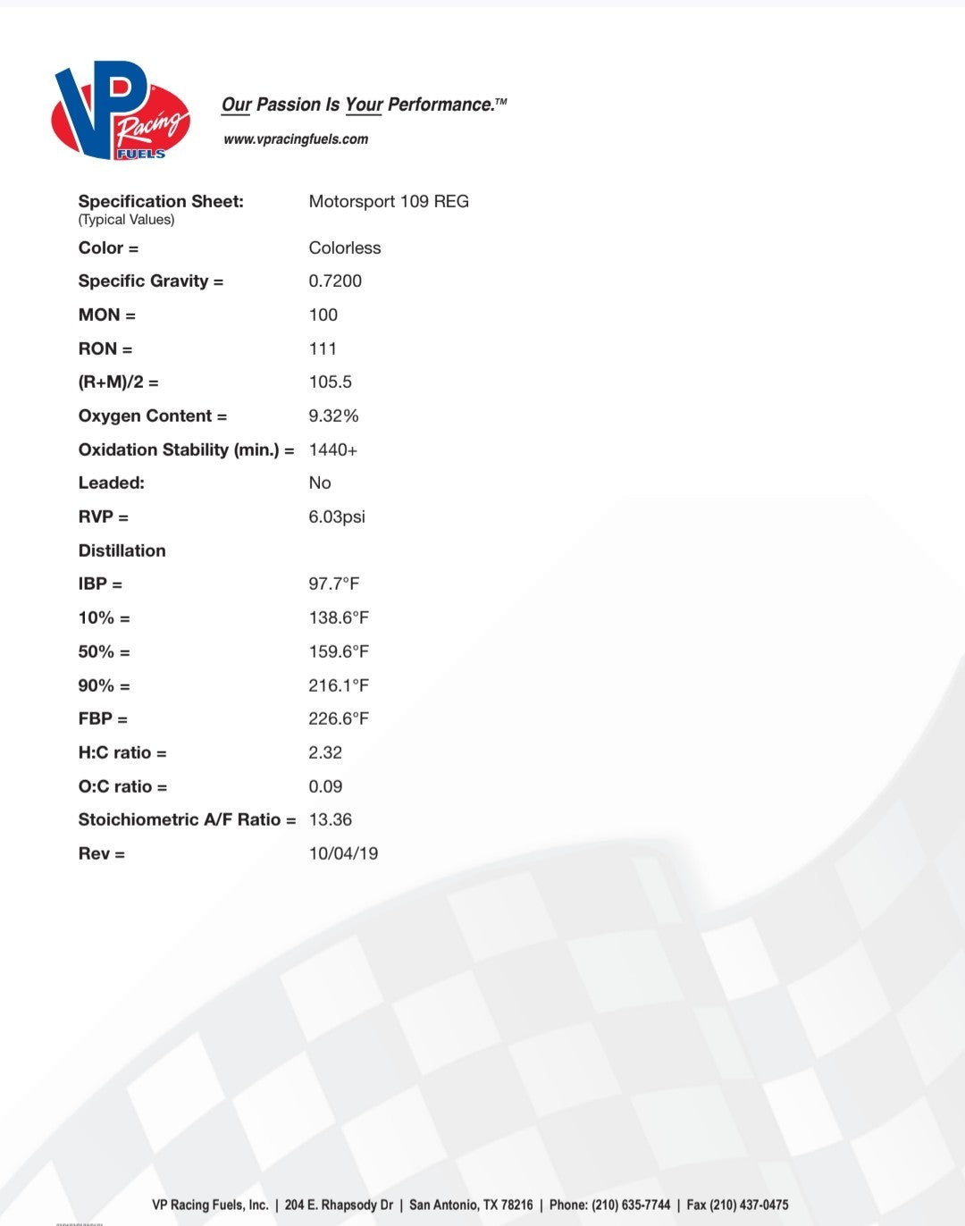 VP Racing MS 109 REG • Unleaded Race Fuel • 5 Gallon Gas Can/Pail 2